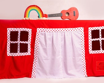 Tablecloth Playhouse, table play tent, Waldorf toy, Handmade ecofriendly toy, kid tent, Play Tent for children, baby Tent, Kid play tent