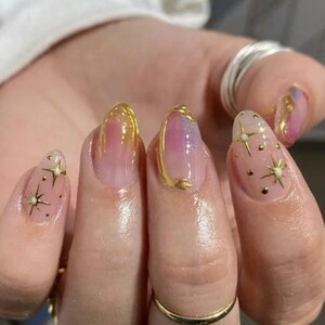 hand painted Nails /Japanese nails /custom press on nails/ hand made Press on Nails/Faux Acrylic Nails/ pink y2k Nails