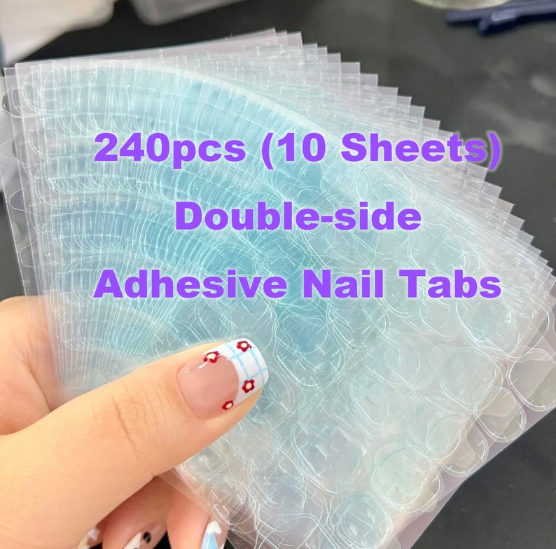 Ultra Thin Double-side Adhesive Nail Tabs for press on nails,Nail Glue Stickers Self-adhesive Transparent Nail Glue Tabs image 1