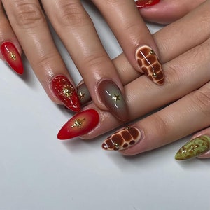 y2k graffiti hand painted Nails /custom press on nails/ handmade Press on Nails/Faux Acrylic Nails/Press on Nails