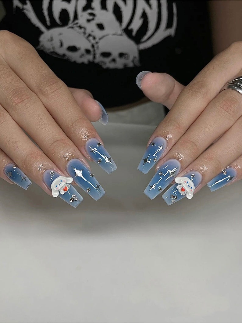 Cinnamoroll Nails/ Sanrio Nails /japanese Nails /custom Press Etsy