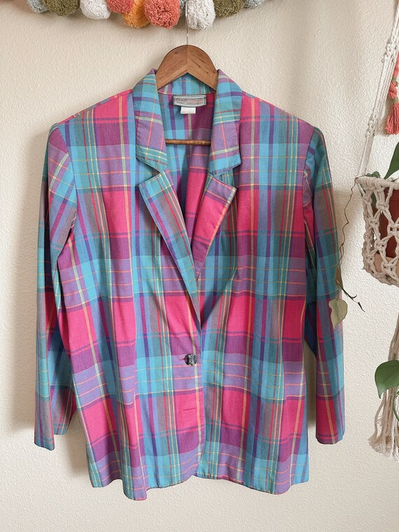 Vintage Colorful Plaid Jacket / Liz Baker