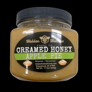 Apple Pie Creamed Honey 11.5 ounce | Whipped Honey | Raw Delicious Natural Honey