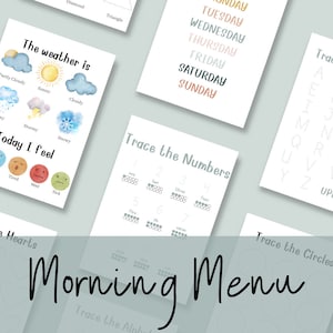 Morning Menu, Morning Time Bundle, Homeschool Printable, Preschool Resources, Home Education