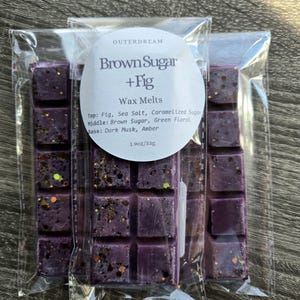Brown Sugar & Fig Wax Melt Bar – Warm Sweet Earthy Scent | Cozy Autumn-Inspired Fragrance | Soy Wax Melts for Home Warmers