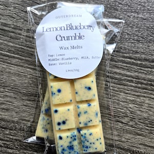Lemon Blueberry Crumble Wax Melt Bar - Fruchtiger Backduft | Süß & Zesty Dessert Duft | Sojawachs schmilzt für Stulpen