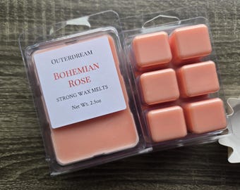 Bohemian Rose Strong Scented Soy Wax Melts - Highly Scented Wax Melts for Warmers