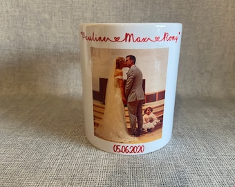 Personalisierte Tasse mit Foto, Wunschmotiv, Text, Kaffeebecher