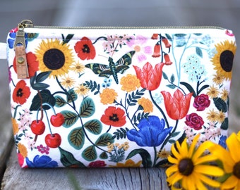 Floral Cosmetics Bag: Rifle Paper Co. Waterproof Pouch.