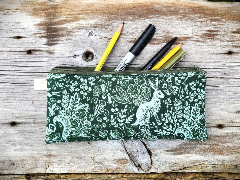Peter Rabbit Pencil Case Rabbit Pencil Case: Green Woodland Rifle Paper Co. Brush Bag ...