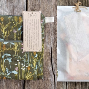 Cotton snack bag, Rifle Paper Co bag, sandwich bag waterproof or organic cotton lined, zipper bag, fabric pouch, garden fabric image 6