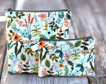Floral Zip Bag: Rifle Paper Co. Cotton Toiletry Pouch