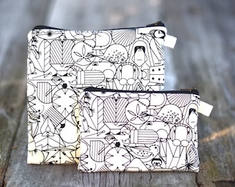 Charley Harper Illustration Snack Bag: Organic Cotton or Waterproof Lined Pouch