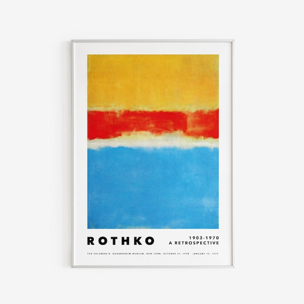 Mark Rothko Poster - Contemporary Painting - Museum Wall Art - Vintage Art Print - Yellow, Blue, Red - Printable Digital Download - Art Gift