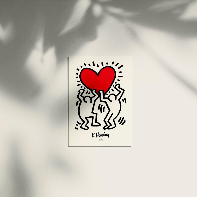 Keith Haring Poster Keith Haring Love Love Heart Contemporary Wall Art ...