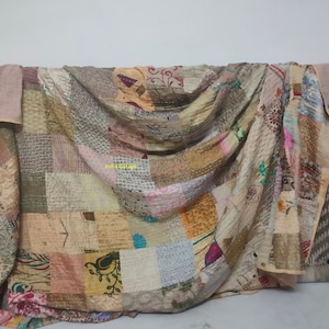 Patchwork Quilts For Sale Bohemian Kantha Quilt Handmade Vintage Silk Quilts Bedding Throw Blanket Bedspread Quilting Coverlet