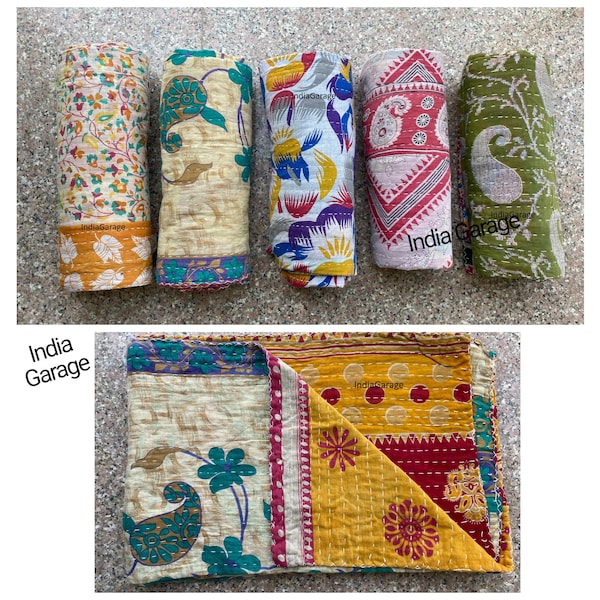 Wholesale Lot Of Indian Vintage Kantha Quilts, Bohemian Kantha Blankets, Hippie Cotton Throws