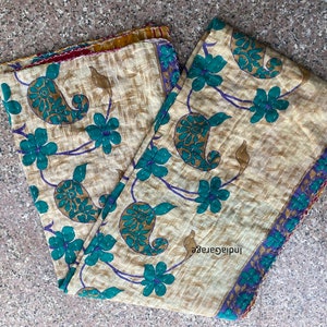 Wholesale Indian Kantha Quilt – Vintage Throw Blanket, 100% Cotton, Handmade, Twin XL (50x80), Multicolor