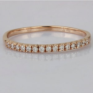 Round Cut Lab Grown Diamond Half Eternity Wedding Band, Matching Band, Lab Diamond Wedding Band, Anniversary Gift Ring, 14K Solid Gold Band