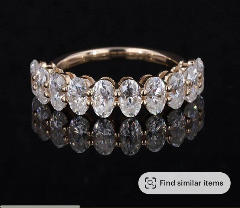 Oval Lab Grown Diamond Engagement Ring Set: 18K Yellow Gold Hidden Halo ...