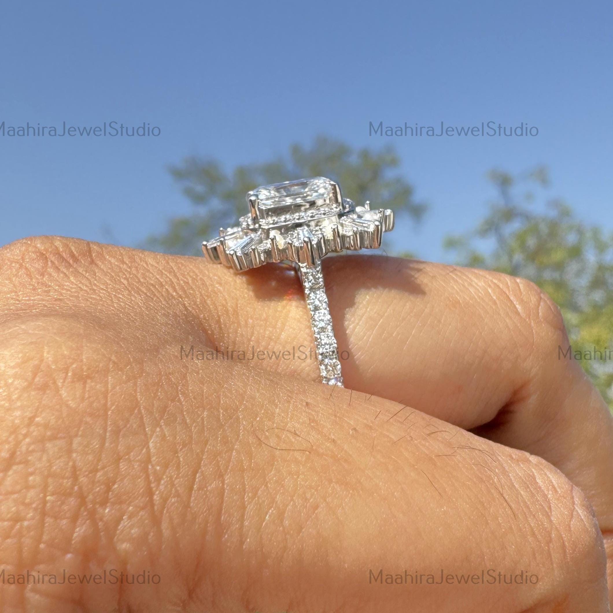 2.00ct イェローラディアントカットラボグロウンダイヤモンドハロー 