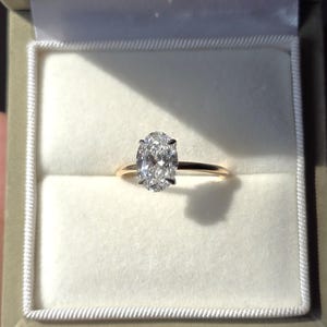 2.50CT Lab-Grown Certified Oval Cut Diamond Solitaire Engagement Ring, 14K Solid Gold IGI Certified Oval Diamond Ring,  Anniversary Gift