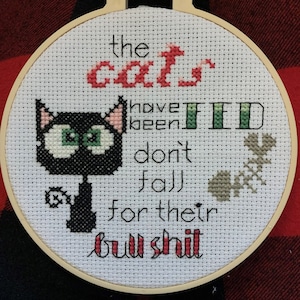 The Cats have Been Fed Cross Stitch Pattern