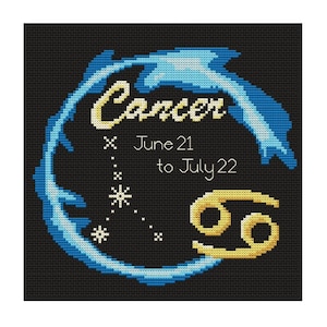 Cancer Astrology Themed Cross Stitch Pattern
