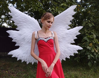 Seraphim Angel Wings - Op maat gemaakte handgemaakte kostuumaccessoire, kostuums voor bruiden, geschikt als rekwisieten voor babyfoto&#39;s, cosplay, verjaardagen
