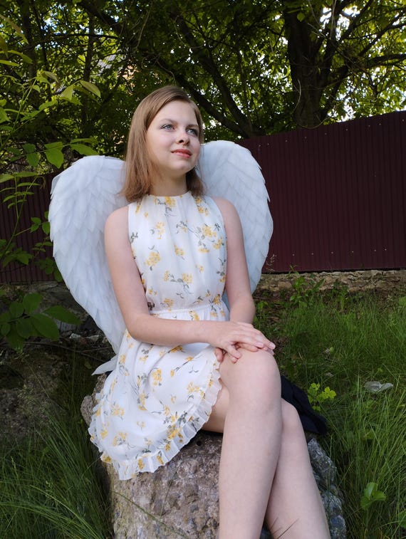 White Angel Small Wings for Cosplay, Wedding, Christmas, Halloween