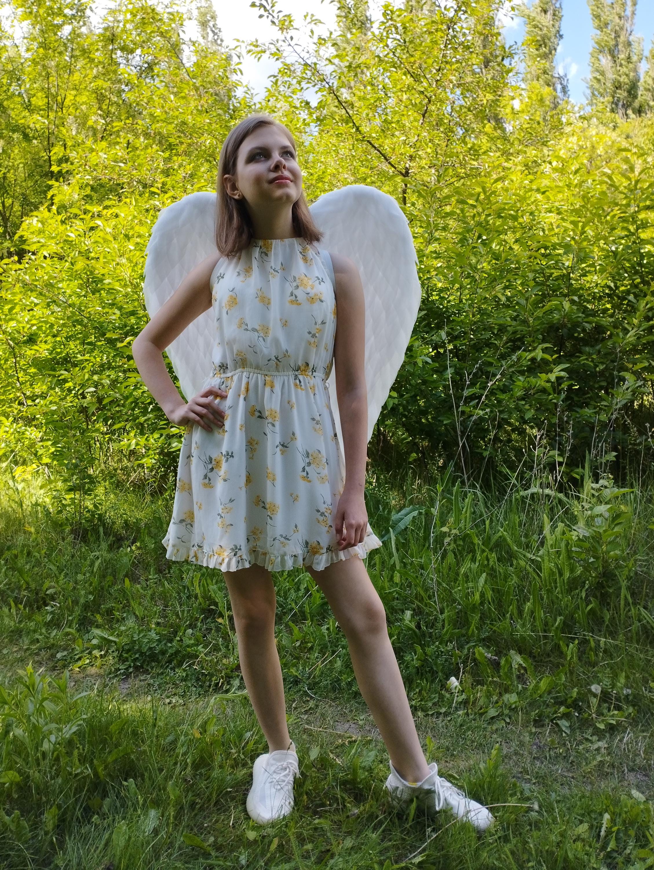 White Angel Small Wings for Cosplay, Wedding, Christmas, Halloween