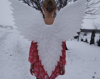 Alas de ángel blancas grandes, alas de ángel nupciales, alas de disfraz estéticas, accesorio para fotos de boda, alas etéreas, ángel para cosplay, atuendo para festivales