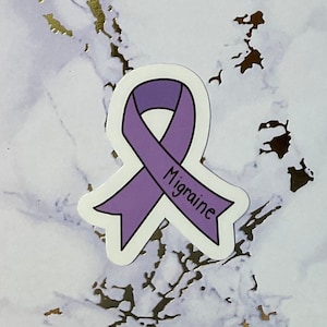Migraine Awareness Ribbon Sticker | Purple Ribbon | Chronic Illness | Migraine Headache | Awareness | Gift