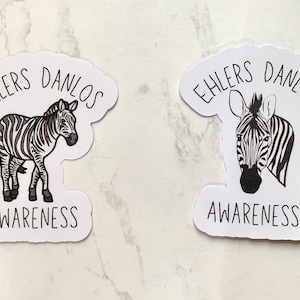 EDS Awareness Zebra Sticker | Black Zebra | Chronic Illness | Ehlers Danlos Syndrome | Awareness | Gift