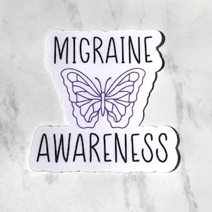 Migraine Awareness Butterfly Sticker | Purple Butterfly | Chronic Illness | Migraine Headache | Awareness | Gift