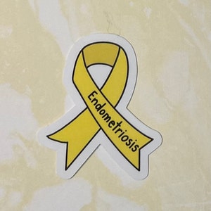 Endometriosis Awareness Ribbon Sticker | Yellow Ribbon | Chronic Illness | Awareness | Gift