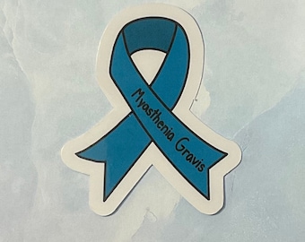 Myasthenia Gravis Awareness Ribbon Sticker | Teal Ribbon | Chronic Illness | Awareness | Gift