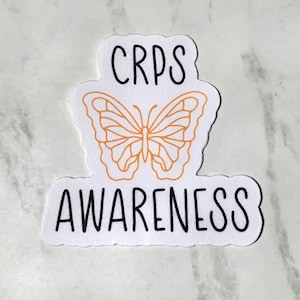 CRPS Awareness Butterfly Sticker | Orange Butterfly | Chronic Illness | CRPS | Awareness | Gift