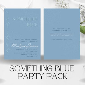 Something Blue Bridal Shower 6 Piece Party Template Pack- Bridal Shower Pack, Blue Themed, Hydrangea