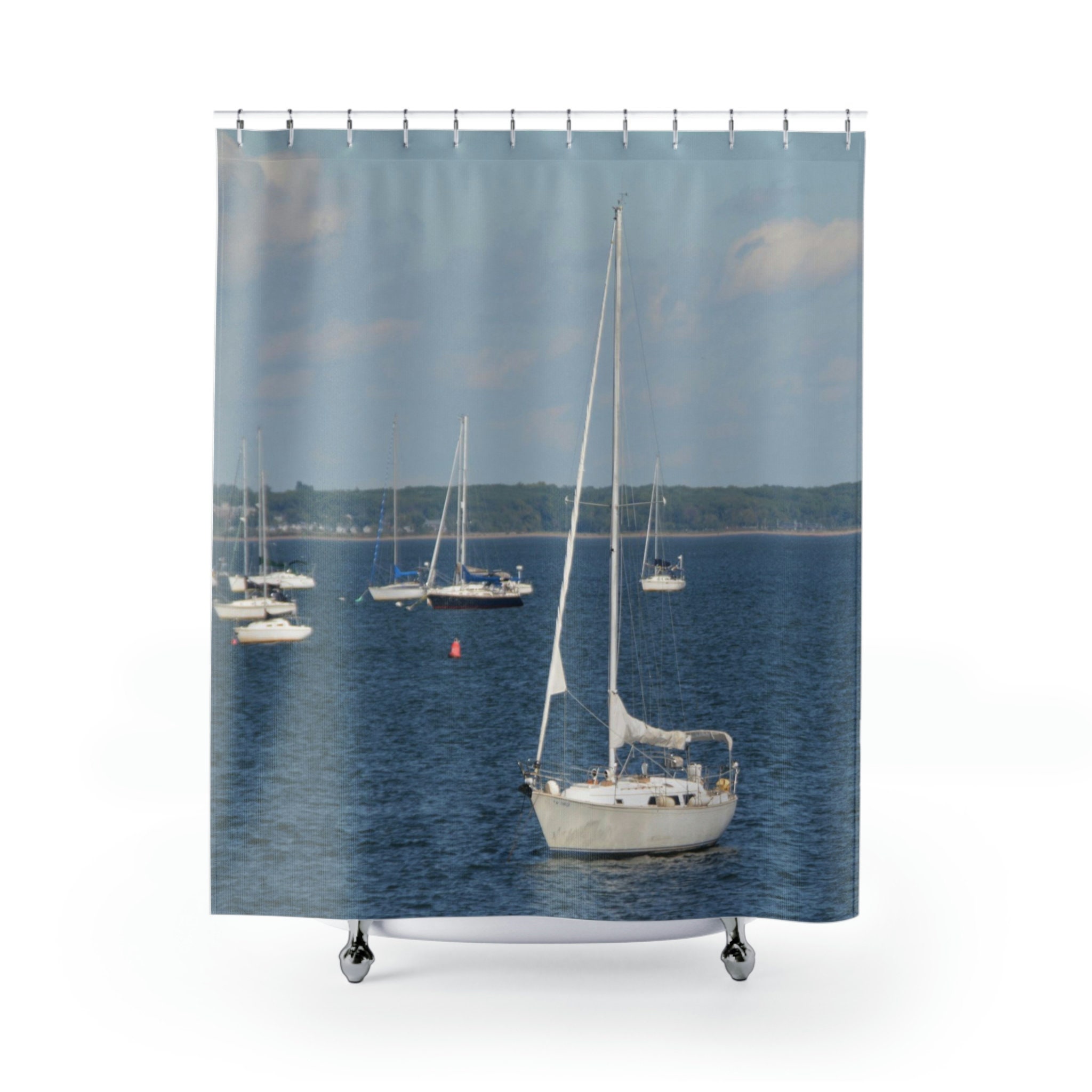 Boats on the Bay Home Decor Costal Decor Shower Curtain Etsy