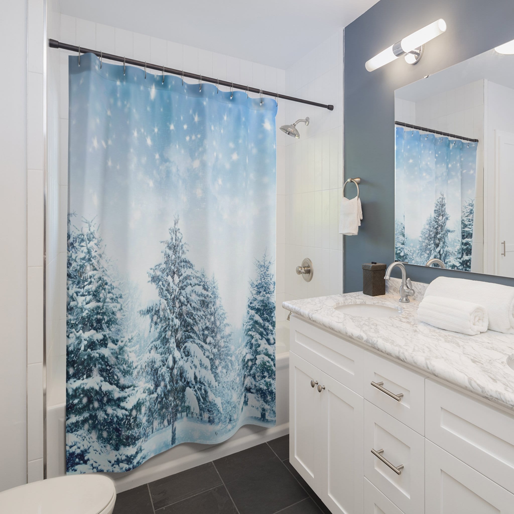 Winter Wonderland Shower Curtains Holiday Decor Holiday Gift Etsy