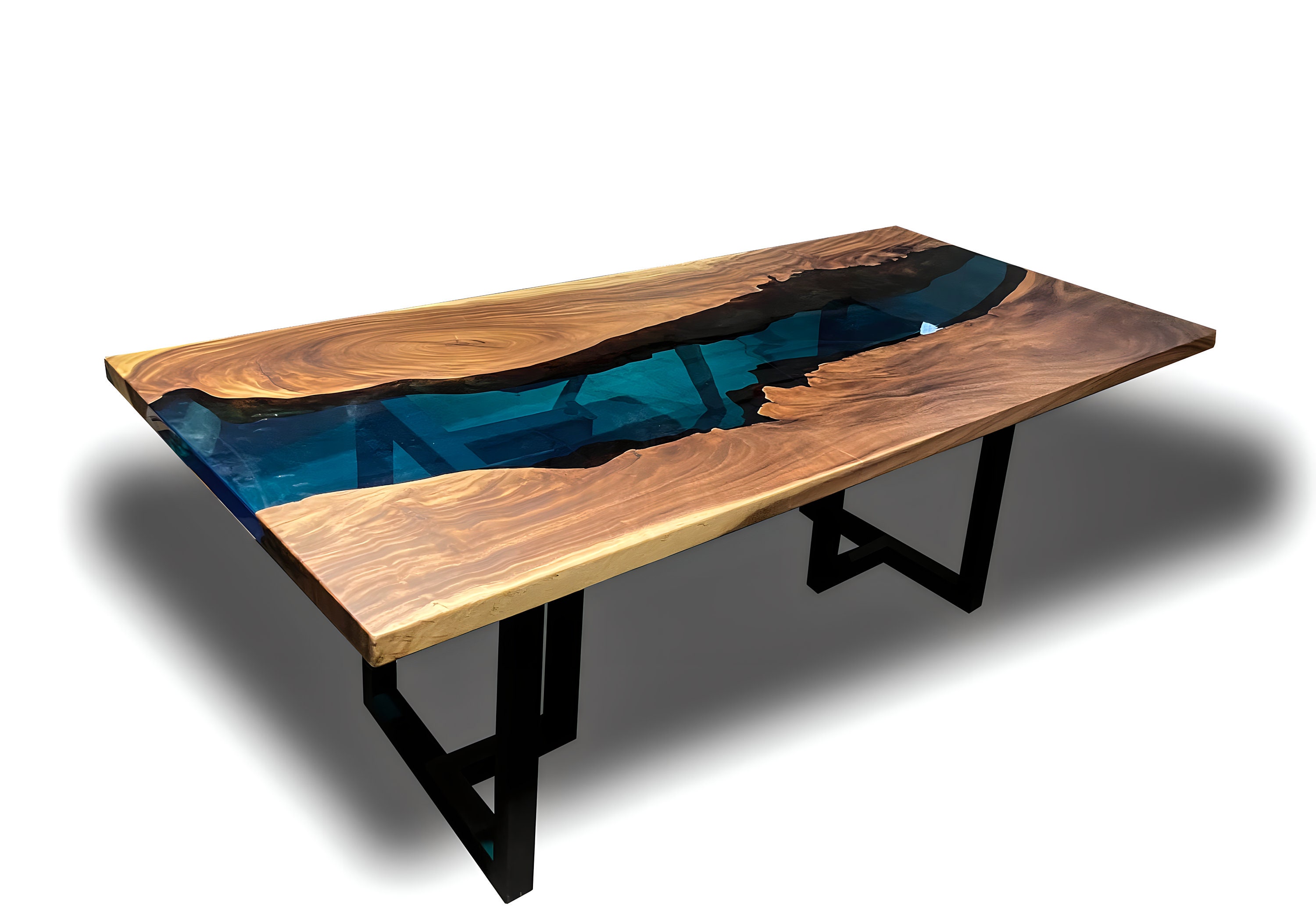 Sea Table, Epoxy Table, Epoxy Resin Table, Resin Table Top, Wood Resin Tabletop,  Epoxy Resin River Table, Walnut Table 
