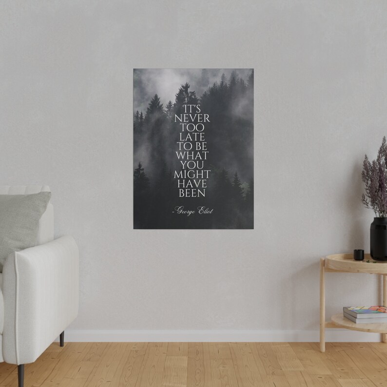 Inspirational Wall Art Trees in the Fog Canvas Motivational Etsy