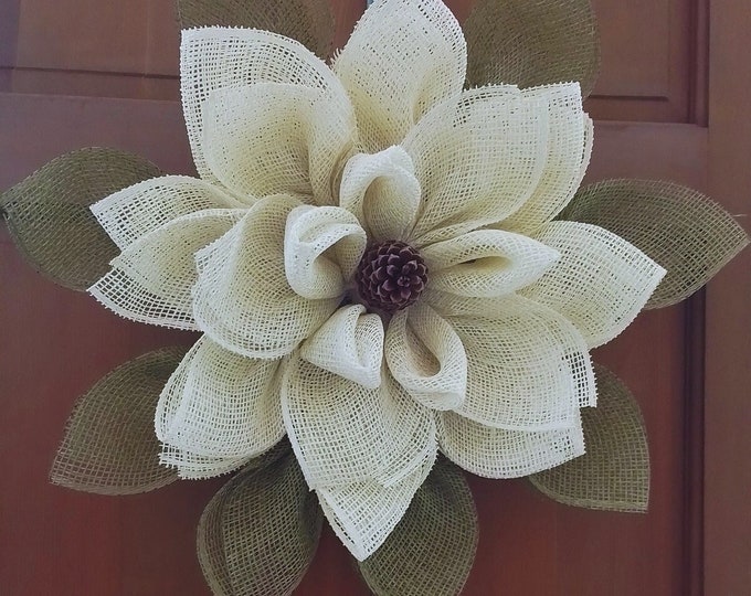 Magnolia Flower Board Wreath.spring or Summer Front Door Decor