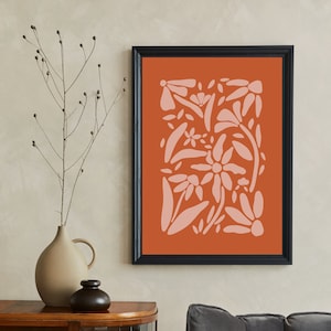 Boho Flower Print, Botanical Wall Art, Flower Wall Art, Flower Market Print, Abstract Botanical Flower Print, Boho Printable Wall Art
