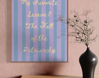 Fall of Patriarchy Feministisches Plakat: Widerstands-Kunstplakat, feministisches digitales Download-Kunstdruck (digitaler Download)