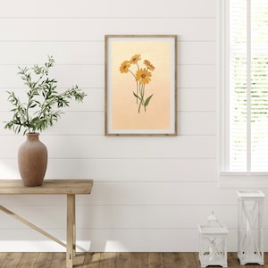 Vintage Sonnenblume Print, Retro Sonnenblume druckbare, Vintage Blumendruck, Vintage botanische Druck, Maximalist Blumenkunst, Vintage Blumenkunst