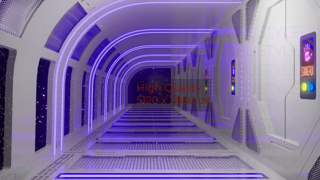 Zoom Virtual Backgrounds Spaceship Scifiction Backdrop Etsy