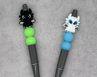 Night Dragon + Light Dragon Silicone Beaded Pen