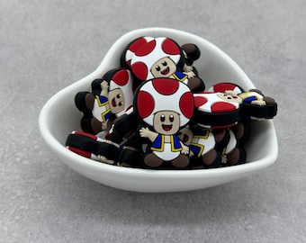 Mushroom Gamer Silicone Focal Bead